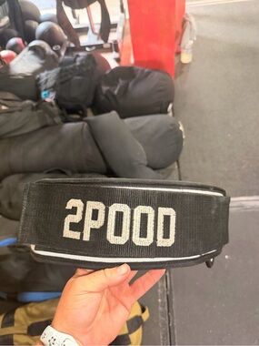 White 2Pood 4” Weightlifting Belt Size Large